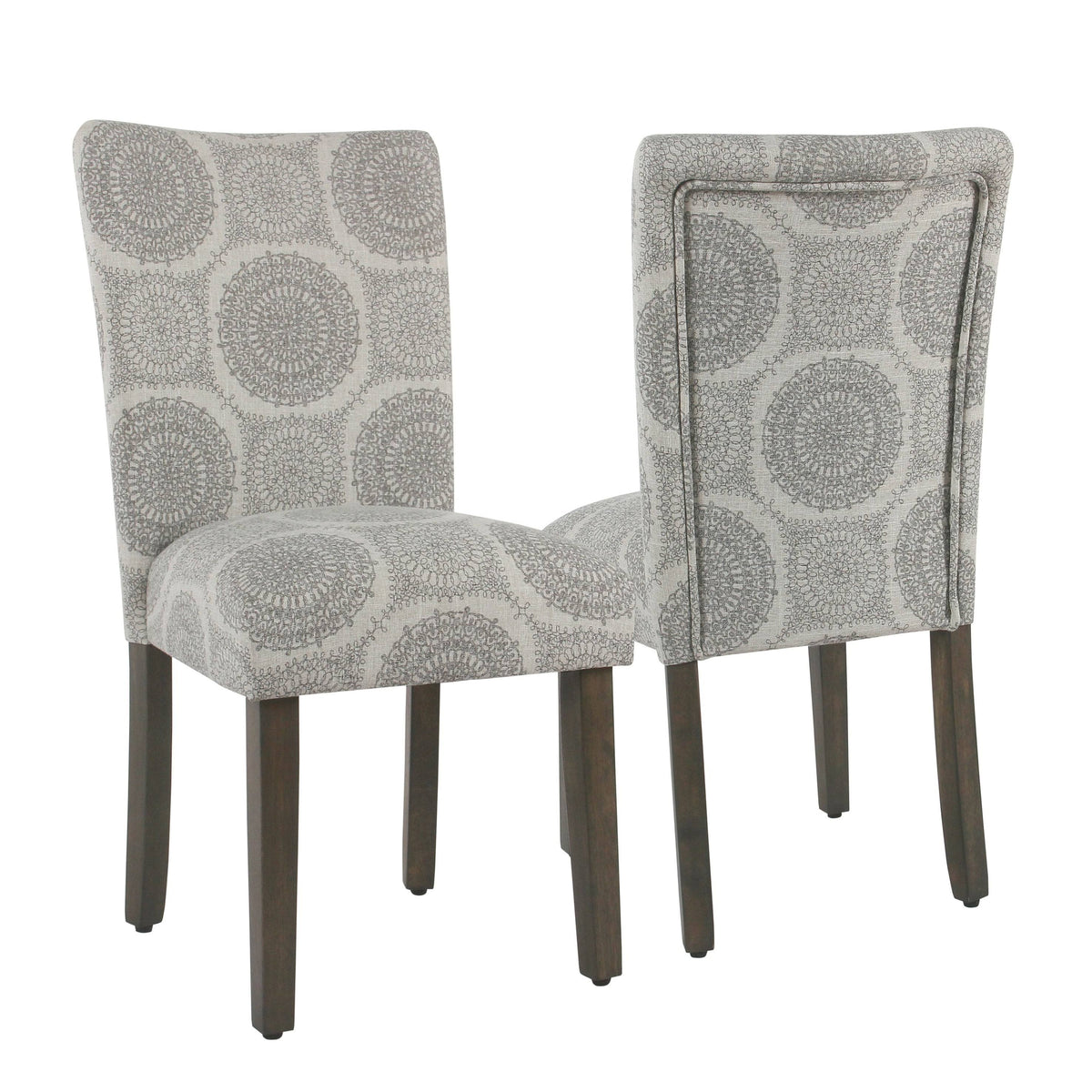 Gray Medallion Parsons Dining Chair (Set of 2) Y8341