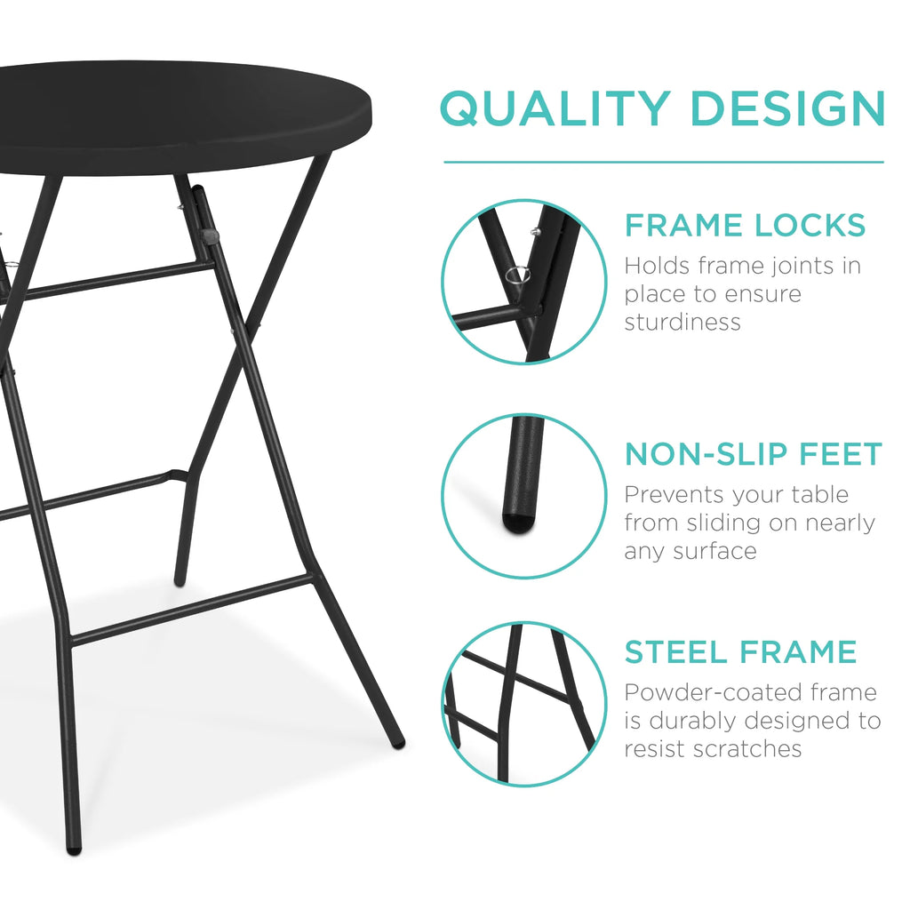 32in White Folding Bar Height Table G92733