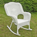 White Resin Wicker Rocker C763