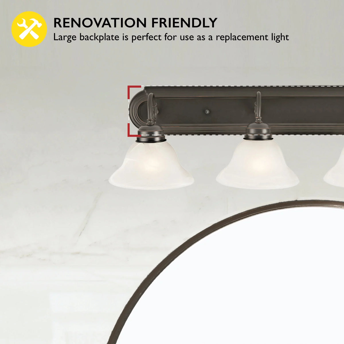 Oil Rubbed Bronze 4-Light Vanity Light with Frosted Glass C748471