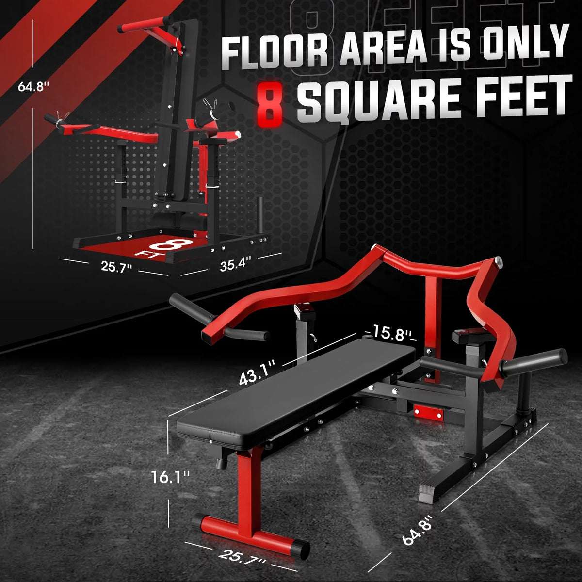 Chest Press Machine with Converging Arms W737