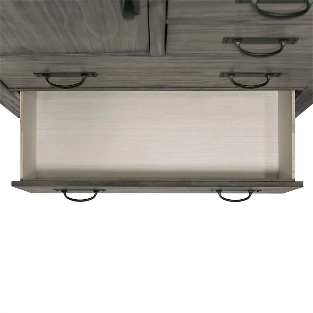 Gray Solid Wood 5-Drawer Chest V834303