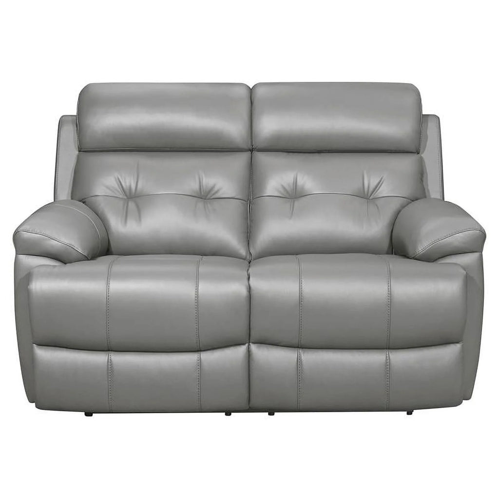 Gray Leather Double Reclining Love Seat X637