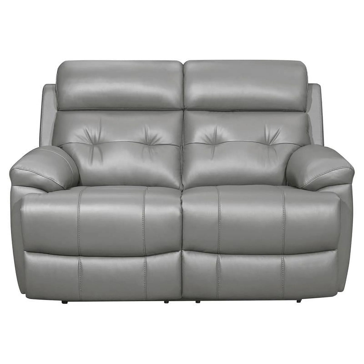 Gray Leather Double Reclining Love Seat X637