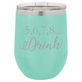 12 oz Double Wall Vacuum Insulated Stainless Steel Stemless Wine Tumbler with Lid J749