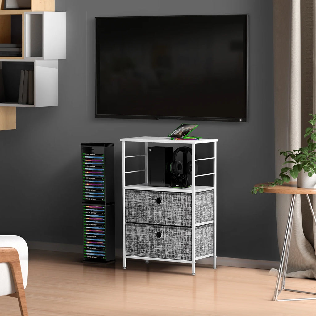 2 Drawer Nightstand with Shelf Y528