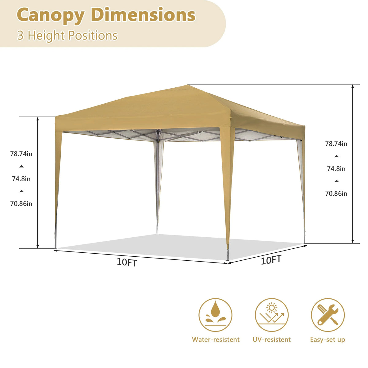 10 ft x 10 ft White Pop Up Canopy Tent with Carry Bag L6521