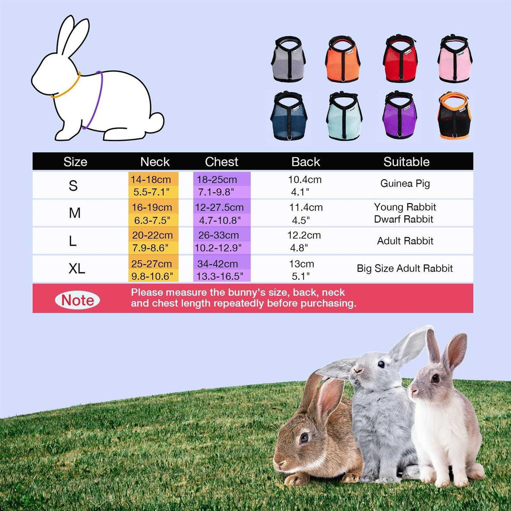 Adjustable Soft Harness with Elastic Leash for Rabbits Y1951
