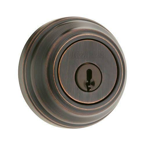 Satin Nickel Single Cylinder Deadbolt with Latch and Strike T6761