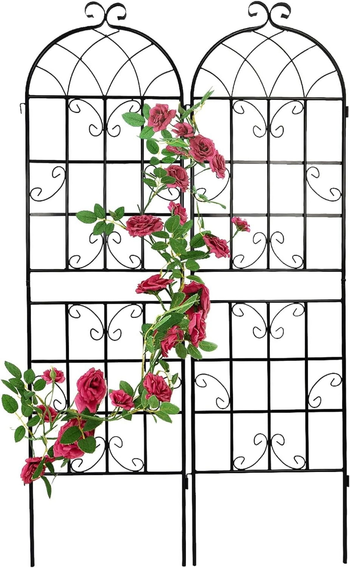 2 Pack Large Heavy Duty Rustproof Black Iron Plant Trellis C283
