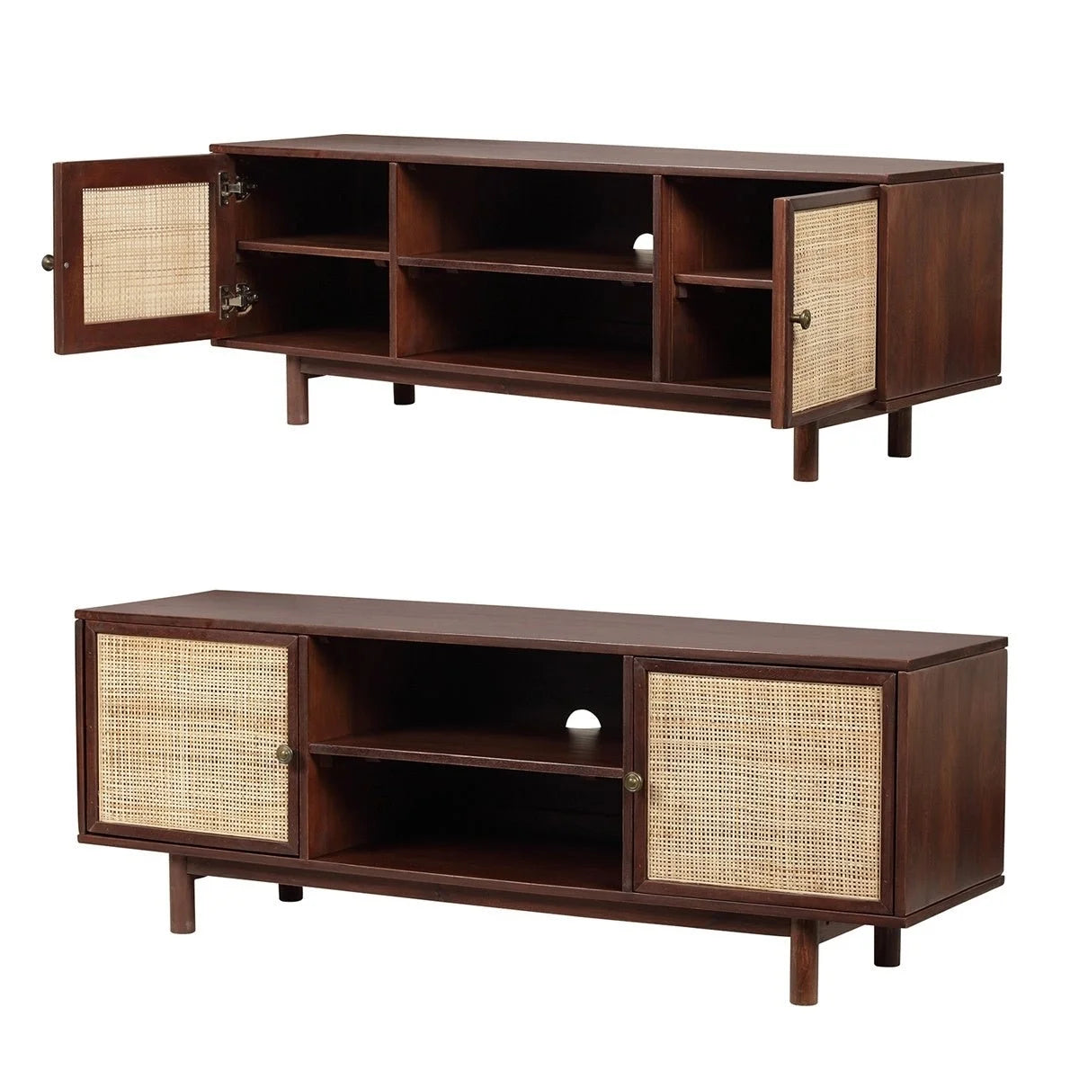 55" Solid Wood TV Stand Cabinet Media Console V816437