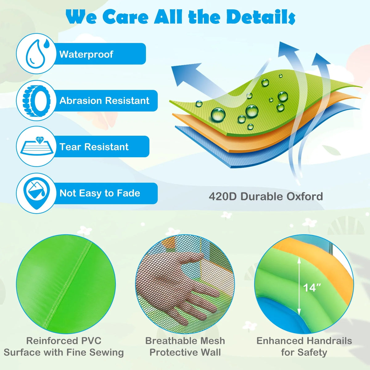 Inflatable Water Slide Park with Double Slides Splash Pool N275034