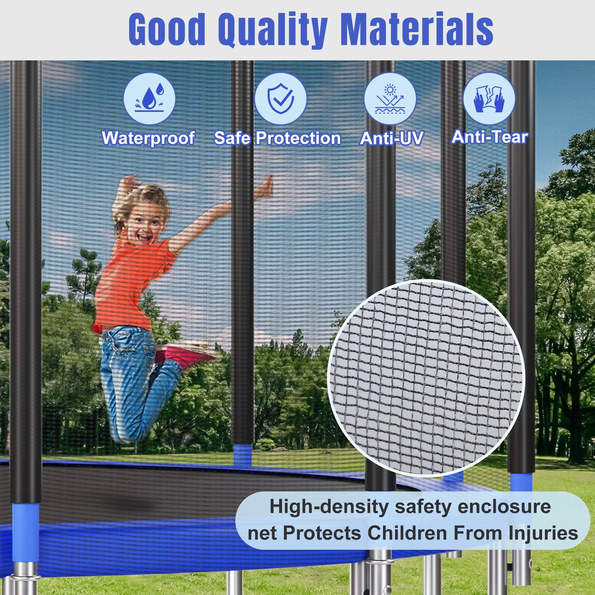 16FT Trampoline with Enclosure, Ladder, Basketball Hoop K508