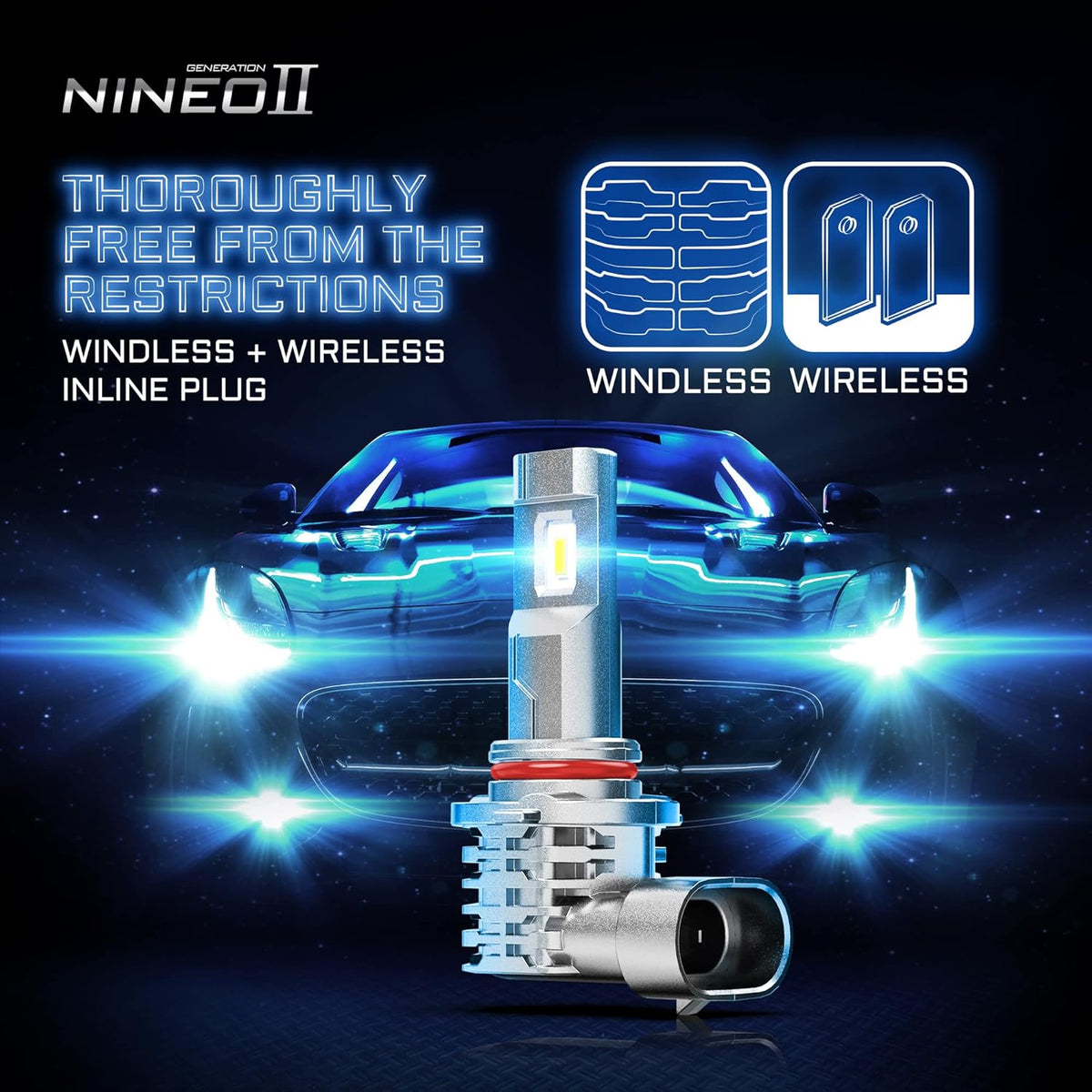 Pack of 4 Pack of 2 24000LM 6500K Cool White LED Bulbs Combo R565090