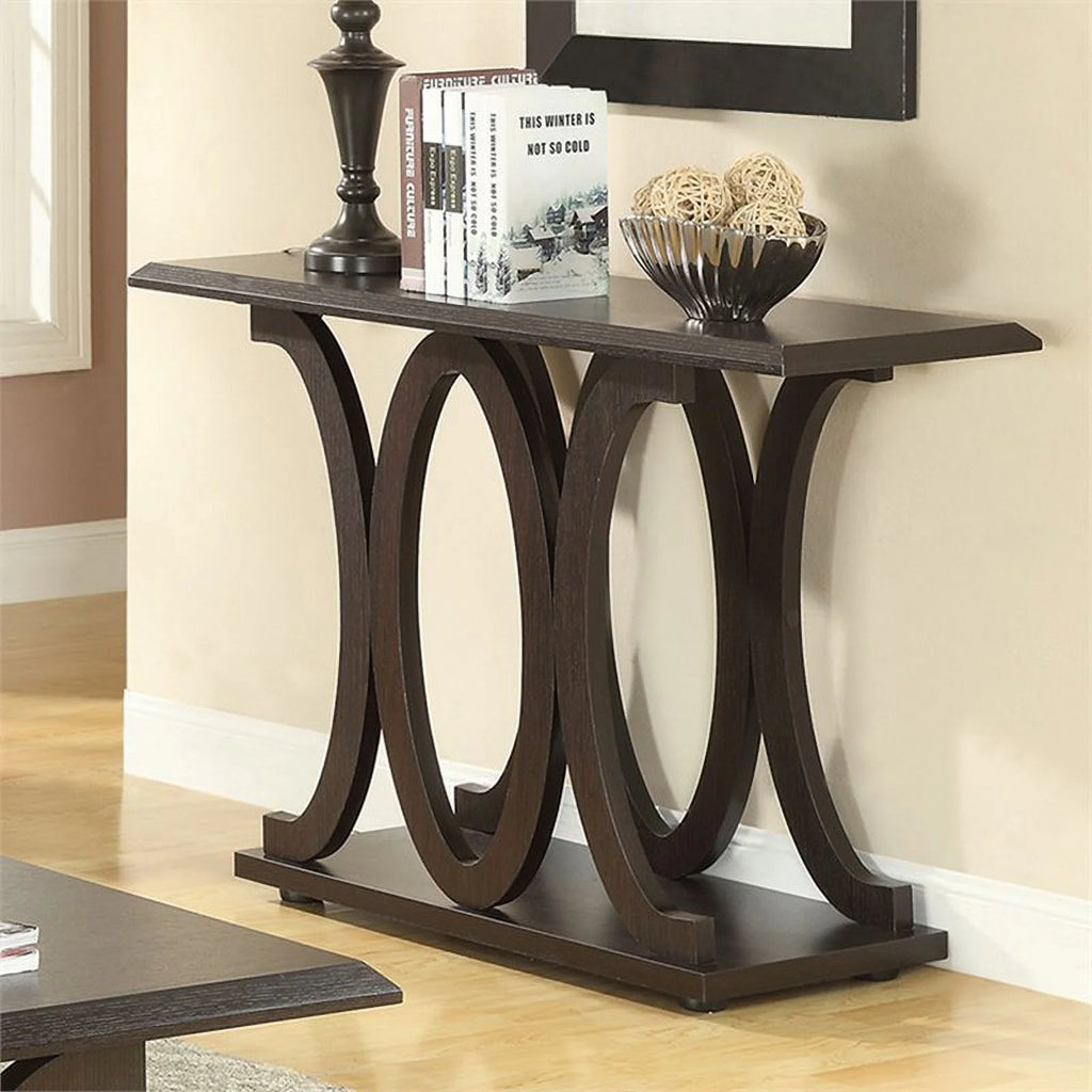 C Shaped Console Table in Cappuccino P1846