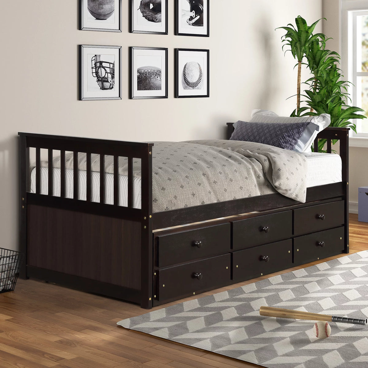 Twin Daybed with Trundle and Storage Drawers F38530