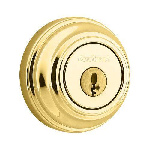 Satin Nickel Single Cylinder Deadbolt with Latch and Strike T6761
