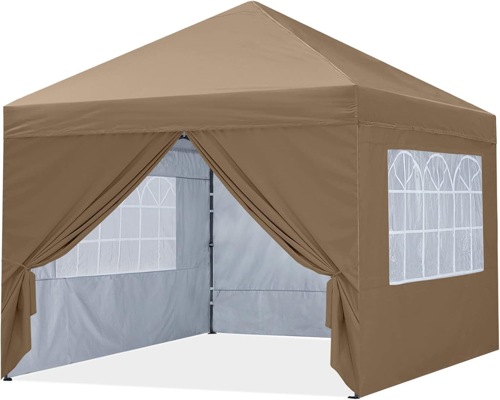 10X10Ft Pop up Canopy Tent Enclosed Instant Folding Canopy Shelter with Church Window Outdoor Pavilion Tent (Royal Blue) N98429