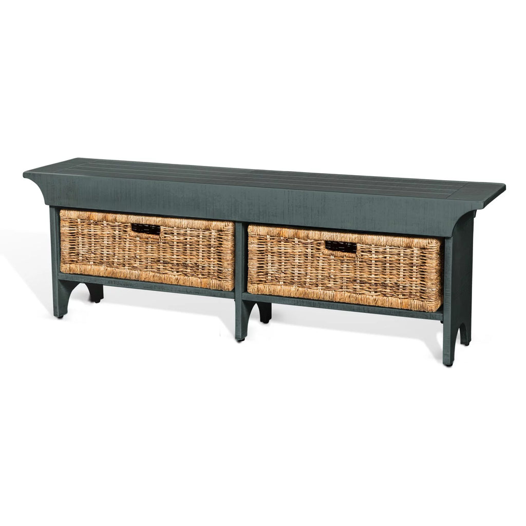 White Mahogany Wood Short Bench I623117