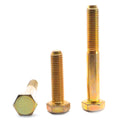 7/8-9 x 2 1/2 Coarse Thread Hex Cap Screw Alloy Steel Yellow Zinc Plated Y1799