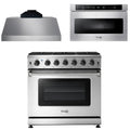 36 Propane Gas Range, Range Hood, Microwave L5204