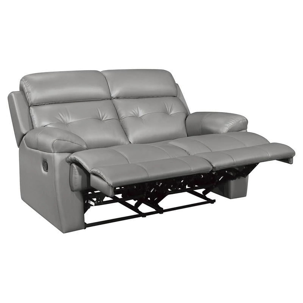 Gray Leather Double Reclining Love Seat X637