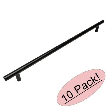 Flat Black Cabinet Hardware Bar Handle Pull, 26-1/2 inch Hole Centers R260111