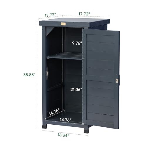Outdoor Storage Cabinet with Metal Tabletop & Shelves U29771