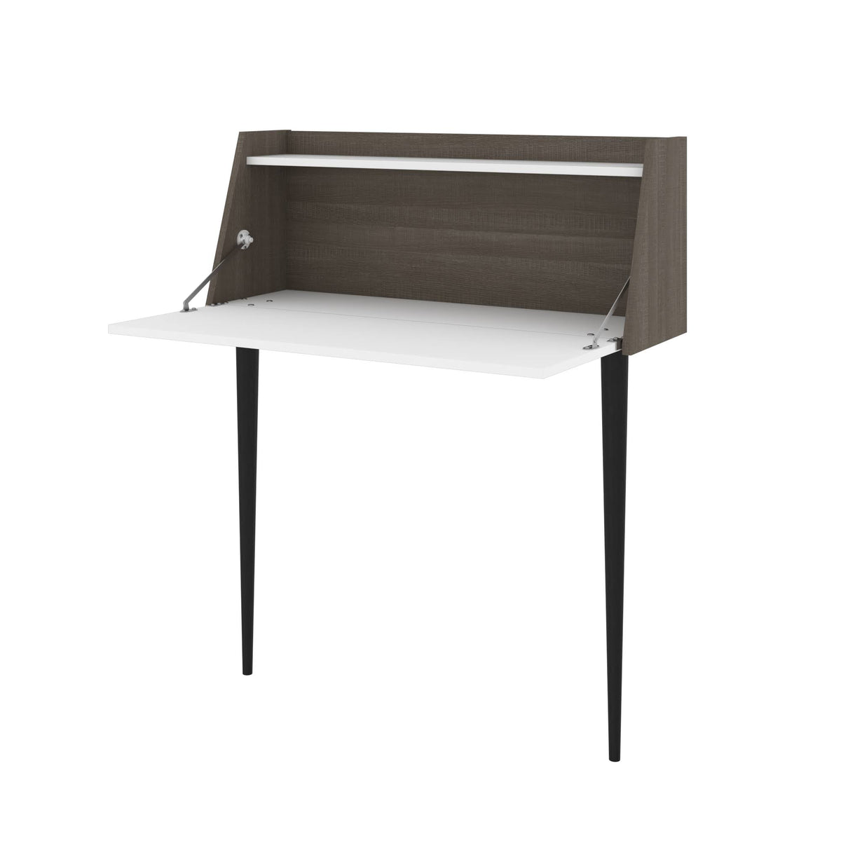 Secretary Desk in White and Bark Grey C4188