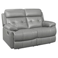 Gray Leather Double Reclining Love Seat X637