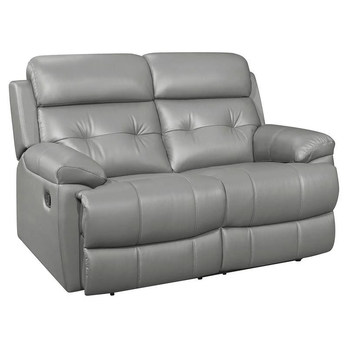 Gray Leather Double Reclining Love Seat X637