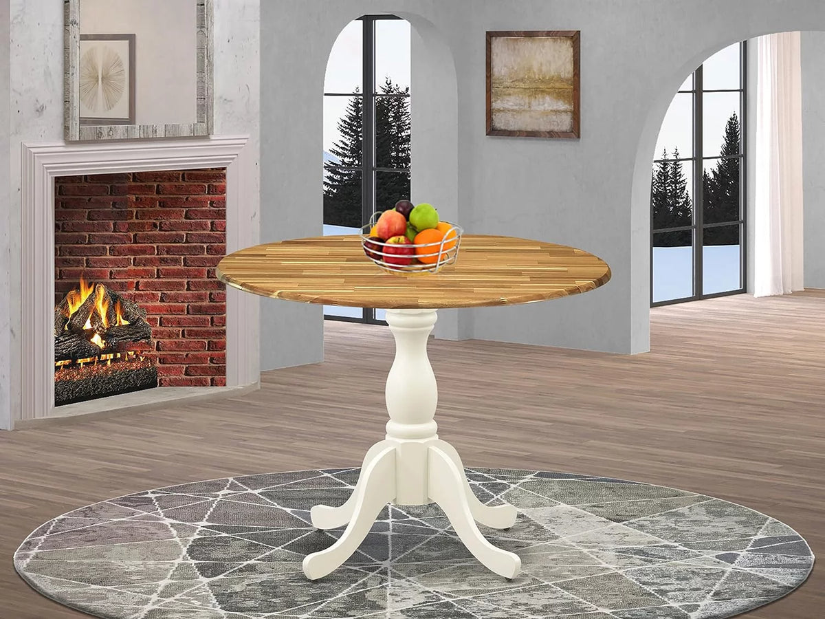 Round Dropleaf Pedestal Kitchen Table 42X42 Inch Y356