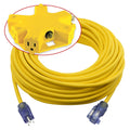 Yellow 100 ft Outdoor Extension Cord with 5 Outlet Adapter W826365
