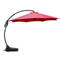 Brick Red Cantilever Patio Umbrella with Base X841813