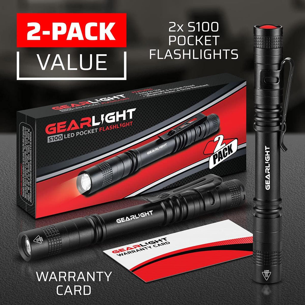 2 Small LED Pocket Flashlights with Clip L296346
