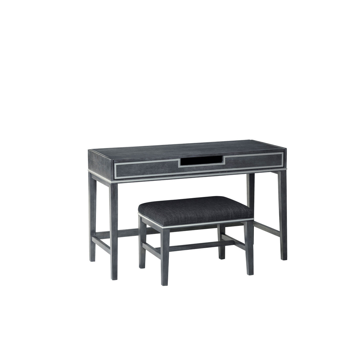 Slate Gray Vanity and Stool X9634
