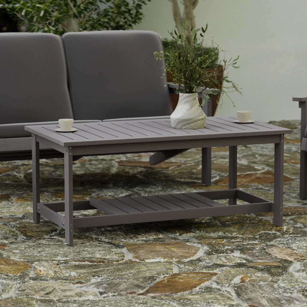 Gray Two Tiered Adirondack Coffee Table V8695