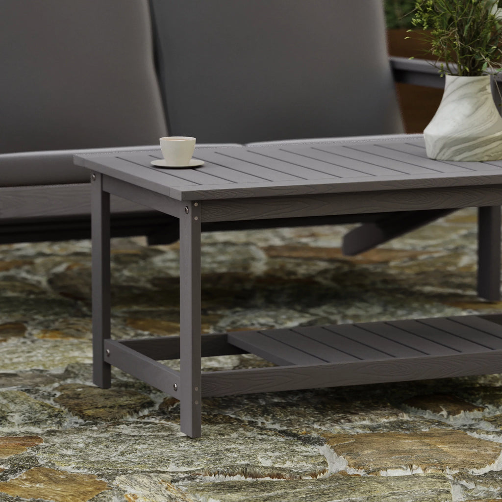 Gray Two Tiered Adirondack Coffee Table V8695