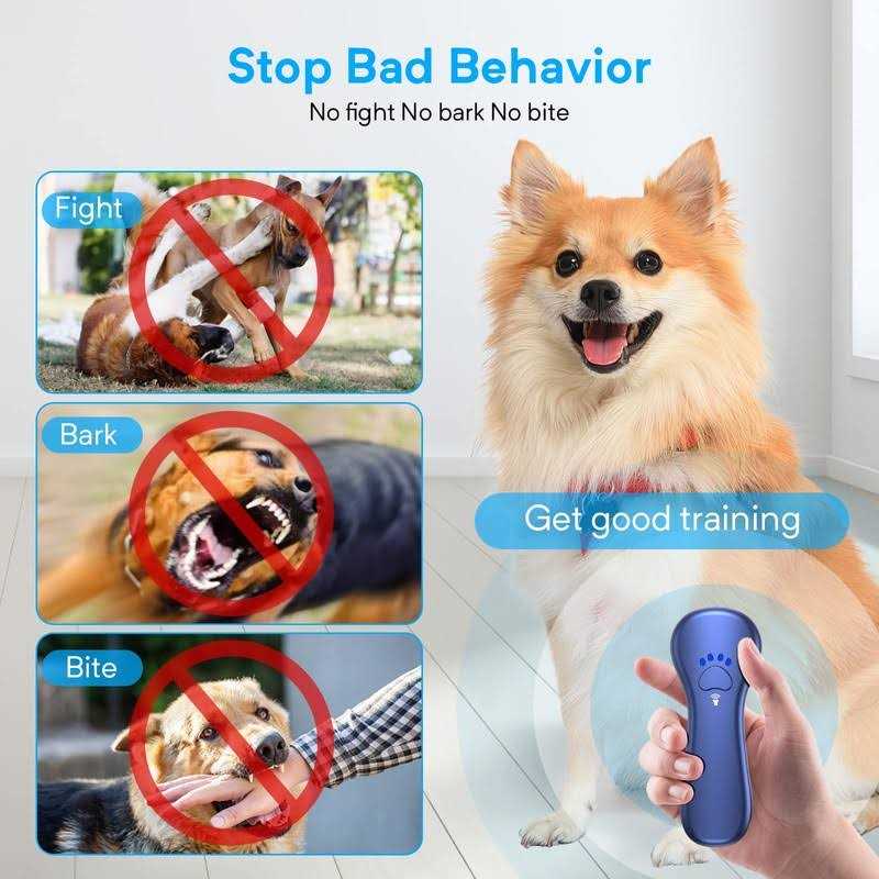 Anti Barking Device Rechargeable Ultrasonic Dog Bark Deterrent 16.4 Ft M60440