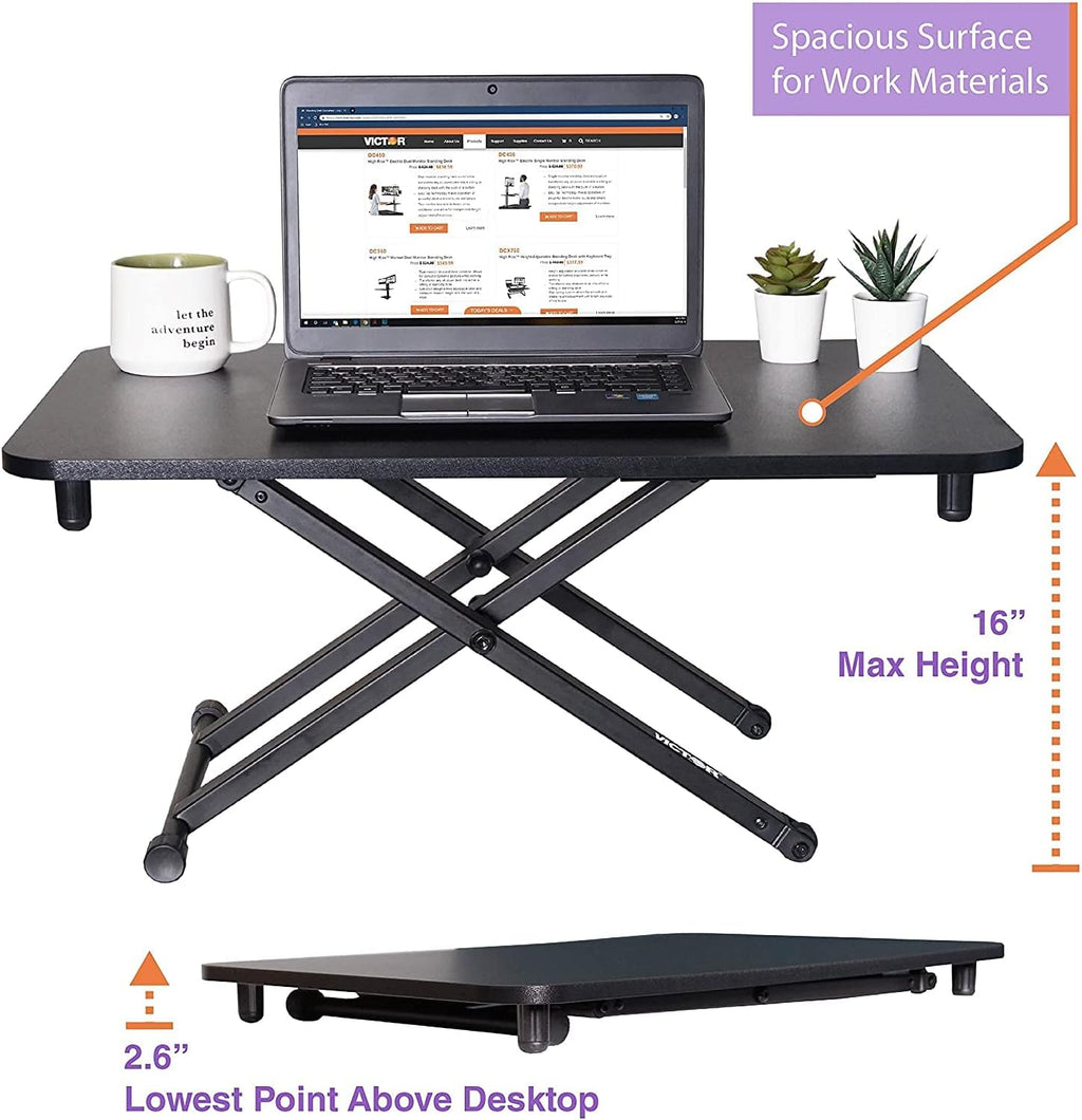 Adjustable Standing Desk, 29”x18.5, Black Y2592