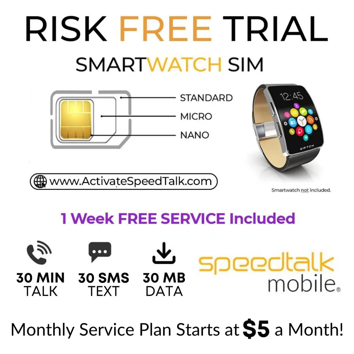 Black Kids Smart Watch with 4G SIM GPS D5433