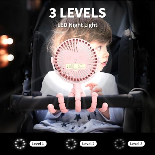 Battery Operated Stroller Fan Clip On Fan 3 Speeds Black X357157