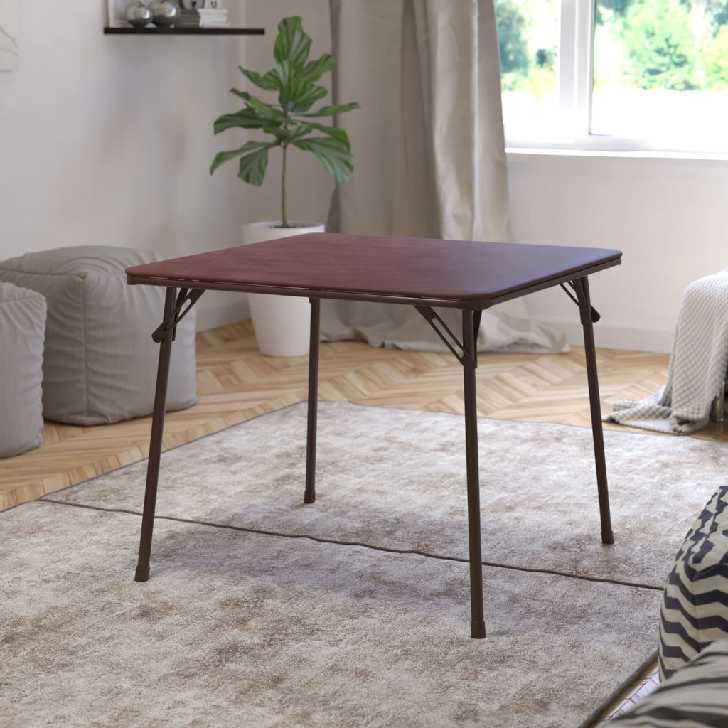 Brown Folding Card Table A8627