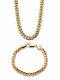 10.5 mm Curb-Link Bracelet and Chain Necklace 2-Piece Set D7837