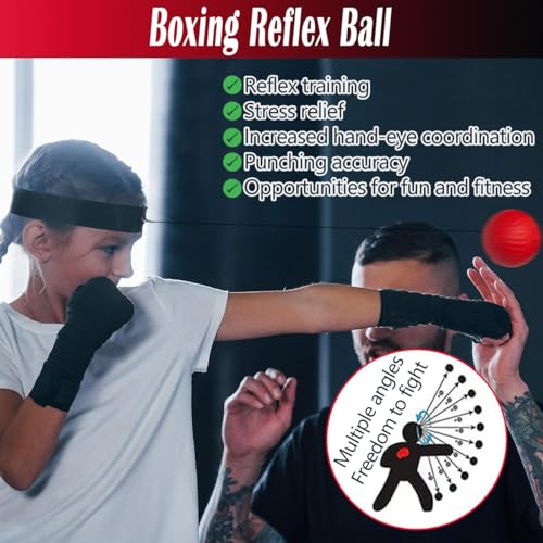 Kids Boxing Gloves and Punching Mitts Set with Reflex Ball Y2072