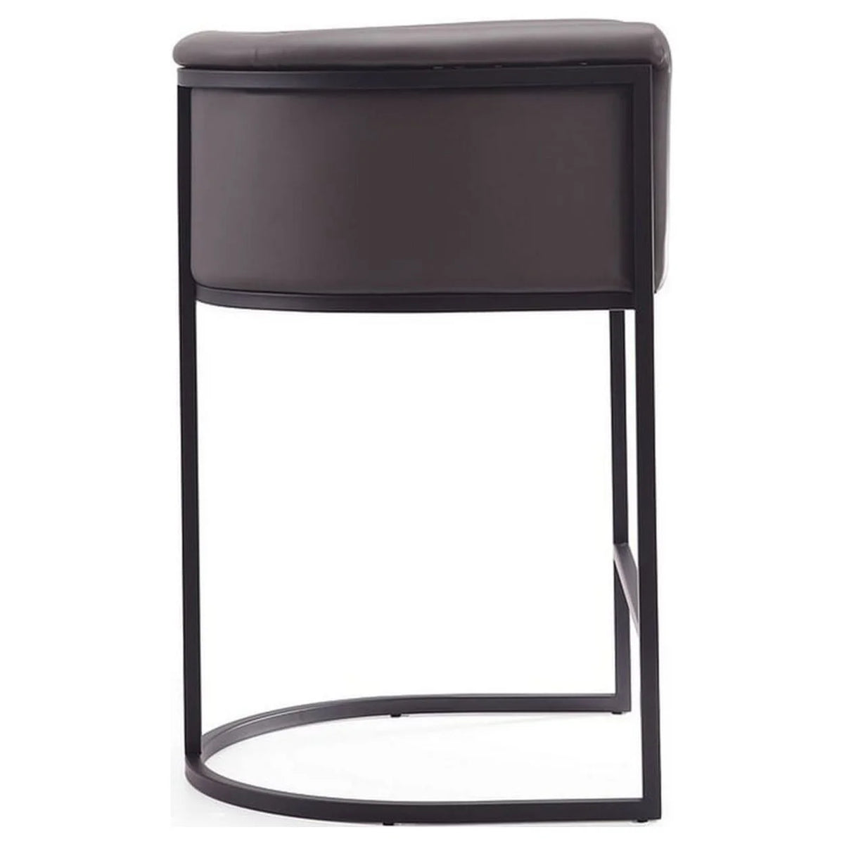 Pebble and Black Metal Counter Height Bar Stool (Set of 2) Y8131