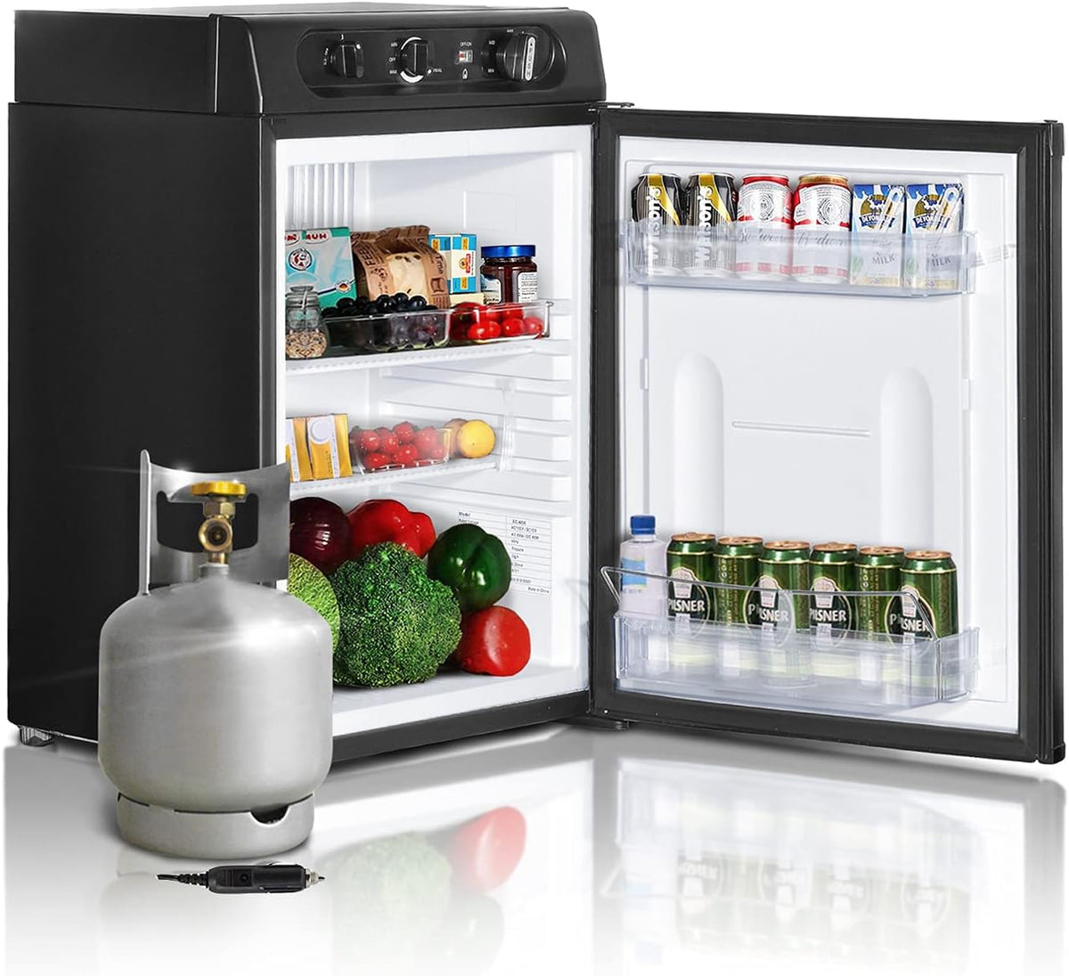 12V Compact Fridge, 1.4 Cu.Ft, Black O422782