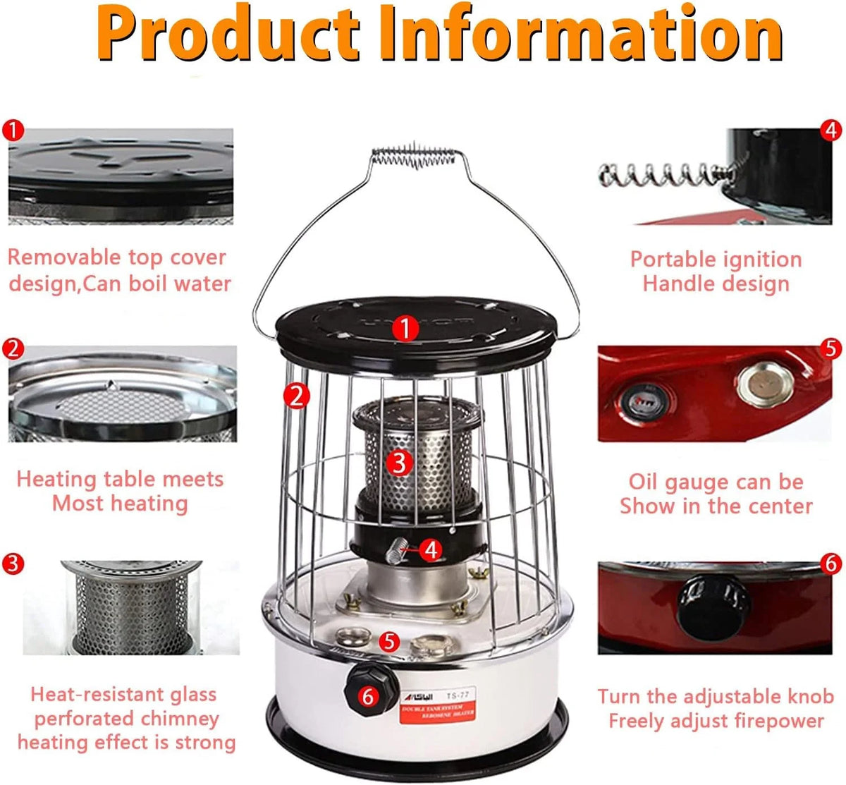 Kerosene Heater with Handle, Portable, 10000BTU I213628