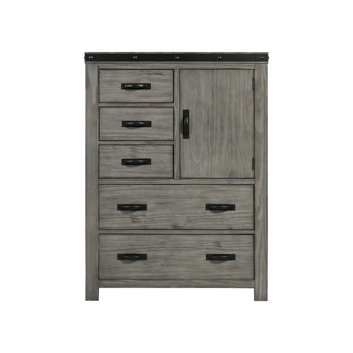 Gray Solid Wood 5-Drawer Chest V834303