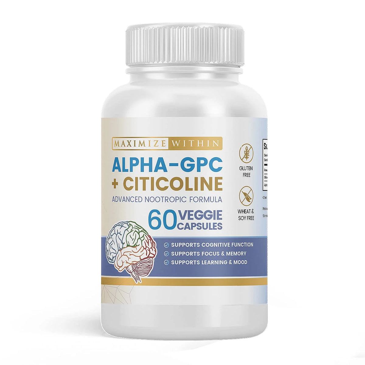 Alpha GPC Citicoline 60 Ct 1600mg Nootropic S3281